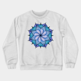 Bluesy Floral Mandala Crewneck Sweatshirt